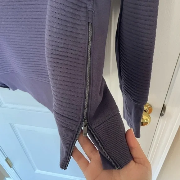 All in Motion Purple Ribbed Sweatshirt - Picture 3 of 4